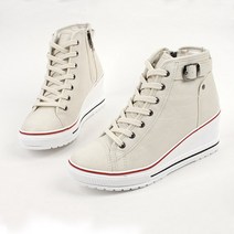 분홍슈즈 뒷벨트 여성 키높이 운동화 하이탑 CN_01 뒷벨트플라이