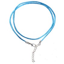 컬러비즈부자재 도안증정, 116_ 실크줄목걸이/하늘색 L45.7cm/5개, 1세트