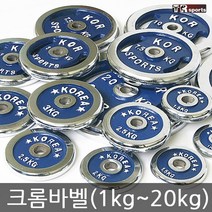 태림스포츠 크롬 바벨 원판 1kg~20kg, 2개입, 20kg