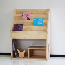 양지가구 원목잡지꽂이 전면책꽂이 DIY 책장 정리선반 진열장 틈새책장 책꽂이 공간정리 파스텔색 소품정리 책정리, 원목 전면책꽂이4단600 칠레송