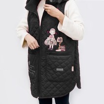 잉꼬혼수방 방한 겨울기모누빔패딩반팔 앞치마 모음, 소녀두근모자형_블랙, 1매, 1개