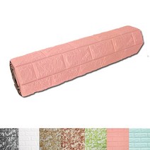 하오 3D입체벽지 폼블럭 2.2M 인테리어 몰딩 다양한 색상, 3D 입체벽지 블럭 핑크 2.2M, 1개