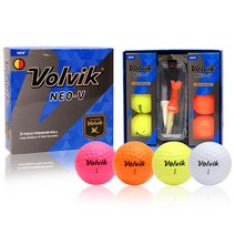 [볼빅] 2018 NEO-V 네오브이 3피스 골프공 골프볼(하프더즌/6구)(자석티포함), 화이트 6구