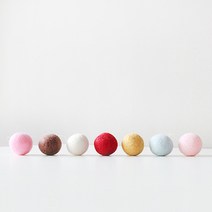 양모 단색 울 볼(5P) - 중(3cm), 브라운