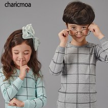 캐릭모아키즈 모던체크 유아 아동 내복