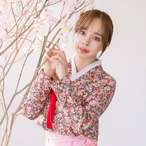 예다움 분홍꽃 생활한복 저고리 한복