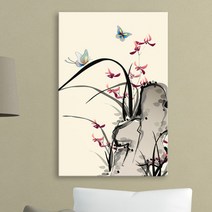 꾸밈 cw827-행운의동양화꽃중형노프레임 액자, 2타입