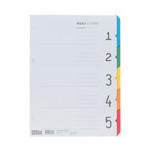 바인더인덱스(색지/5분류/OfficeDEPOT), 단품