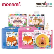 모나미 모니주 화구류 크레파스 색연필 사인펜 연필 물감, D. 크레파스, 2.가방파스 18색 여
