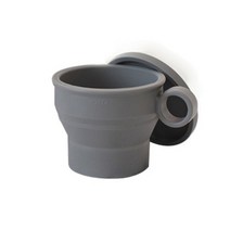 리빙퓨어 [다드림] 파스텔 실리콘 접이식 손잡이컵, 그레이, 1개