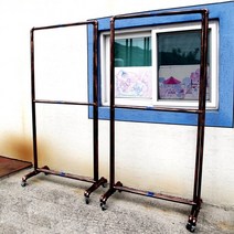 코코디피 수도관 수도배관 파이프 옷가게 이동식 2단행거 이단 헹거 주문제작 매장용 행거, 기본사이즈 + 흰색