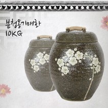 비채 분청 옹기 매화 쌀통 쌀독 쌀항아리 10KG