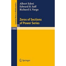 Zeros of Sections of Power Series Paperback, Springer