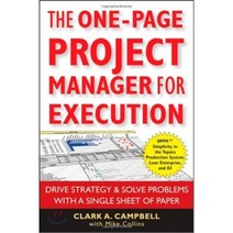 One-Page Project Manager for Execution:Drive Strategy and Solve Problems With a Single Sheet of..., Wiley