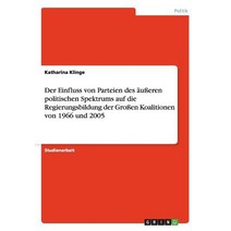 Der Einfluss Von Parteien Des Aueren Politischen Spektrums Auf Die Regierungsbildung Der Groen Koaliti..., Grin Publishing