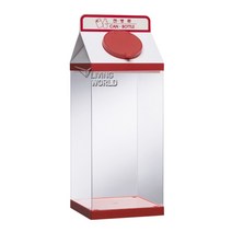 리빙월드 우유모양 분리수거함 50L(투명형) 깔끔한휴지통, 연두(재활용류), 1개
