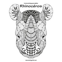 Livre de Coloriage Pour Adultes Rhinoceros 1 Paperback, Createspace Independent Publishing Platform