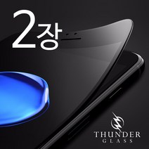 썬더글래스 아이폰 카본 강화유리 3D 풀커버 필름 1+1, 1세트