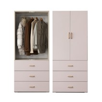 [케이컴퍼니본사] 이음3서랍도어옷장, 핑크