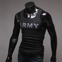 골지 스판 나염 프린팅 아미 나시 NMF004NS
