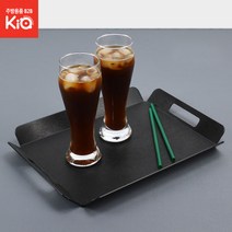 논슬립손잡이쟁반 트레이 까페 베이커리 앤틱소품, 논슬립손잡이쟁반 JS 중(검정색)