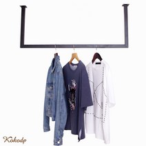 코코디피 옷가게용 주문제작 천장 벽면 부착 파이프 행거 천정 고정 헹거 옷걸이 봉, 25각 + 가로 120cm와 폭 100cm + 브론즈, 1개