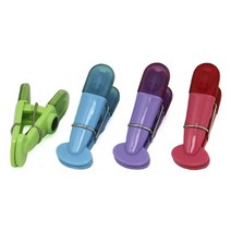 셰프크래프트 마그네틱 클립 트랜슬루센트 집게 4개입, Green, Blue, Purple, Pink