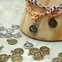 동서스토어 빈티지 별자리 원형 팬던트(소원팔찌 재료 추천! 나만의심볼 펜던트) 펜던트, 은버니쉬-처녀자리