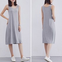 엘비오 데일리 민소매 롱원피스 나시 면원피스