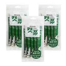 미라클 캣쮸 액상 고양이간식 도미&치킨맛 3개, 단품