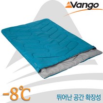 VANGO 반고 엠버 럭스 싱글 더블 침낭, 엠버 더블 본디 블루 침낭, 1개