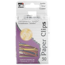 씨엘아이 페이퍼 클립 점보 비닐 코티드, 1개, 50개입