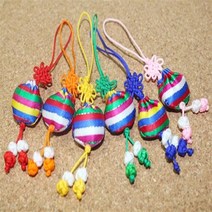 색동 복주머니 전통매듭/한복장식/예단장식/한복매듭, 연핑