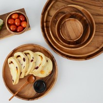 아카시아 원목 원형 우드 플레이트, 원형 우드 플레이트 특왕대 1P
