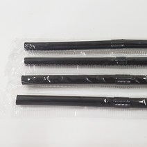 주름빨대 자바라 빨대 7mm 21cm 500개 개별포장, 검정