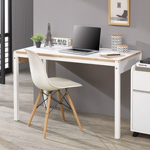 [가구언니] 노트 입식 스틸 철제 책상 1000 컴퓨터책상, SIZE.1000-화이트(상판)+블랙(프레임)