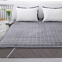 마이센스 극세사 고정밴딩 누빔 침대 패드, 그레이