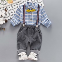 행복한초록 봄가을 블루멜빵 상하복(타이포함)