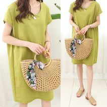 하늘바라기 마르몽 린넨 반팔 원피스