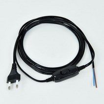 220V 전원 전기선 중간 스위치 코드선 3m, 블랙:220V스위치코드3m