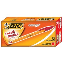 BIC 빅 오렌지볼펜 0.7mm 한타스 12개입, 적색