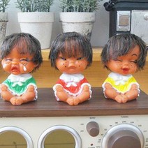 추억의 못난이인형 3P세트 소, 생머리, 상세페이지 참조