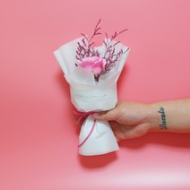 블리스테리 비누장미꽃다발 비누꽃1송이 미니꽃다발 한송이 [3color], 중핑크