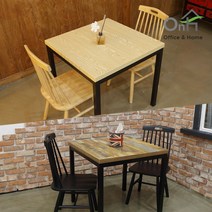 오피스엔홈 솔루션 750x750 테이블 2인식탁 철재테이블 주방가구, 빈티지 블랙
