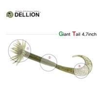 어원낚시 소프트베이트 DELLION 4.7인치 웜 배스낚시 루어, 007