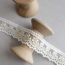 [원단쟁이] 접착레이스]아기별꽃금사-백아이보리 (1423529) E26, 1개