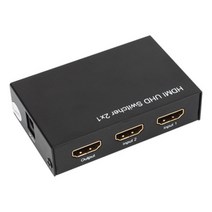 HDMI 모니터 TV 프로잭터 영상 연결 선택기/오디오지원/4K고화질 지원/IR통신지원/리모컨 아답터 포함/1대2/출력1입력2, 373819
