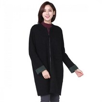 지센여성 앙고라혼방 라운드넥 집업 니트 가디건 LCKTHA37 BK