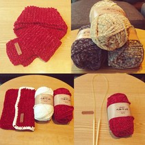 고급 벨벳 목도리 뜨개세트 뜨개질 DIY 패키지, 그레이, 1세트