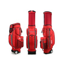 PGM QB051 폴딩캡 바퀴 골프백 캐디백, 레드